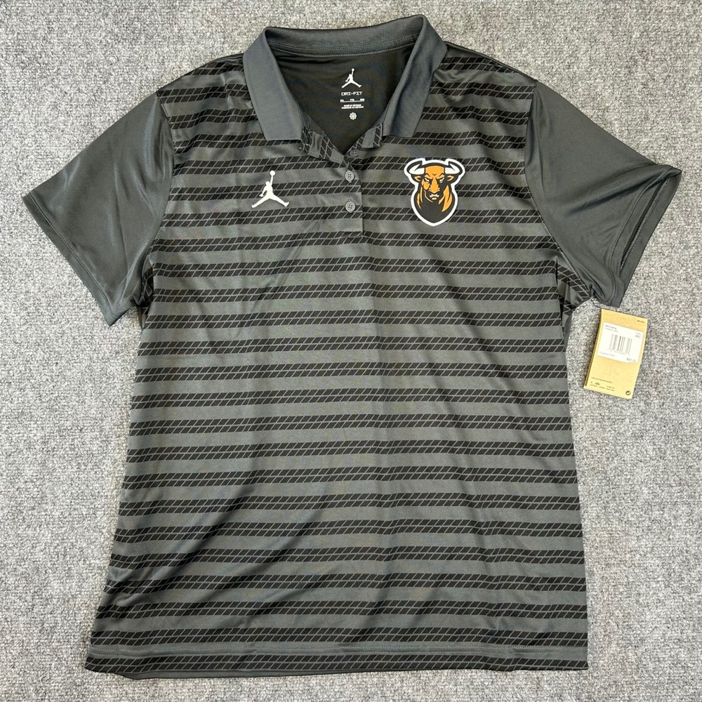Jordan Brand USF Bulls Dri-FIT Polo Shirt Gray Black Pattern Womens XXL